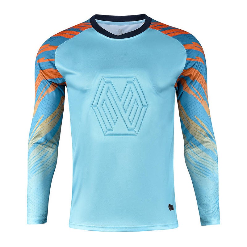 Generic Speed Wholesale Dragon Gate Clothes Football Clothes Team Clothes Children Mens Goalkeeper Clothes Long Sleeve suit Football Gate General Clothes Adult 08 light blue top