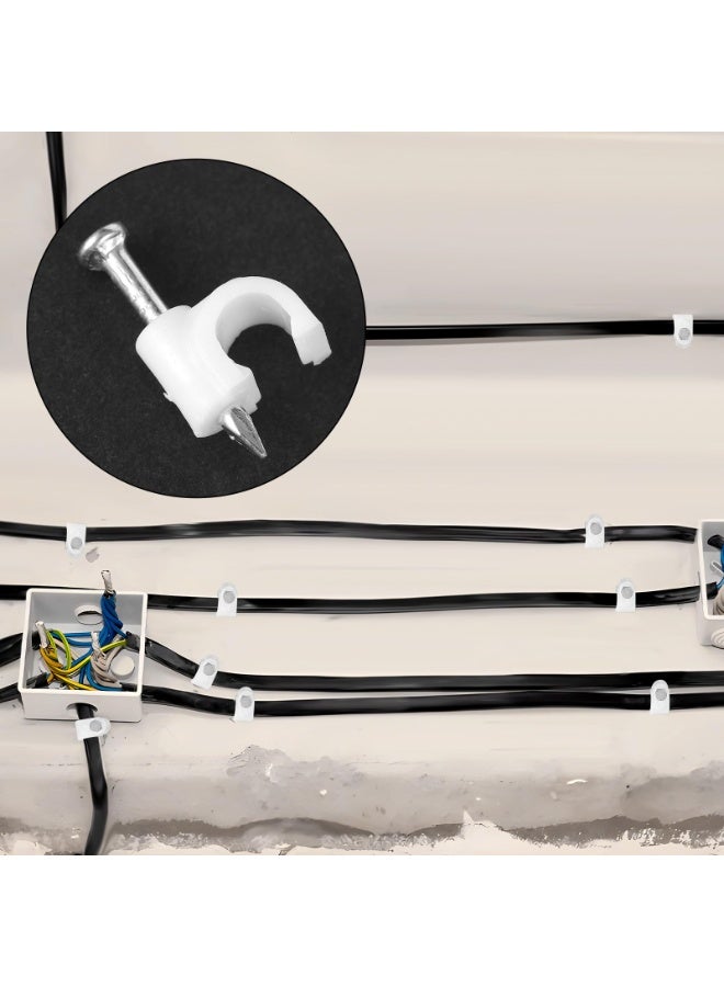 100Pcs Steel Nail Cable Clips 4mm Wire Fixing Clamp Home Wall Cord Management Clip For TV Computer Ethernet Telephone Wire - Image 5