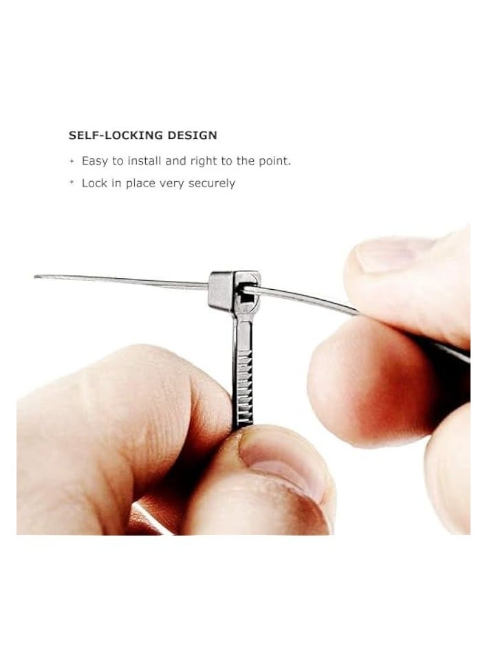 erorex Industry Grade Black Cable Ties Of 22.5 KG Tensile Strength (300 MM X 4.8mm) - Pack of 50 Self-Locking Nylon Zip Tie Wraps. - Image 2