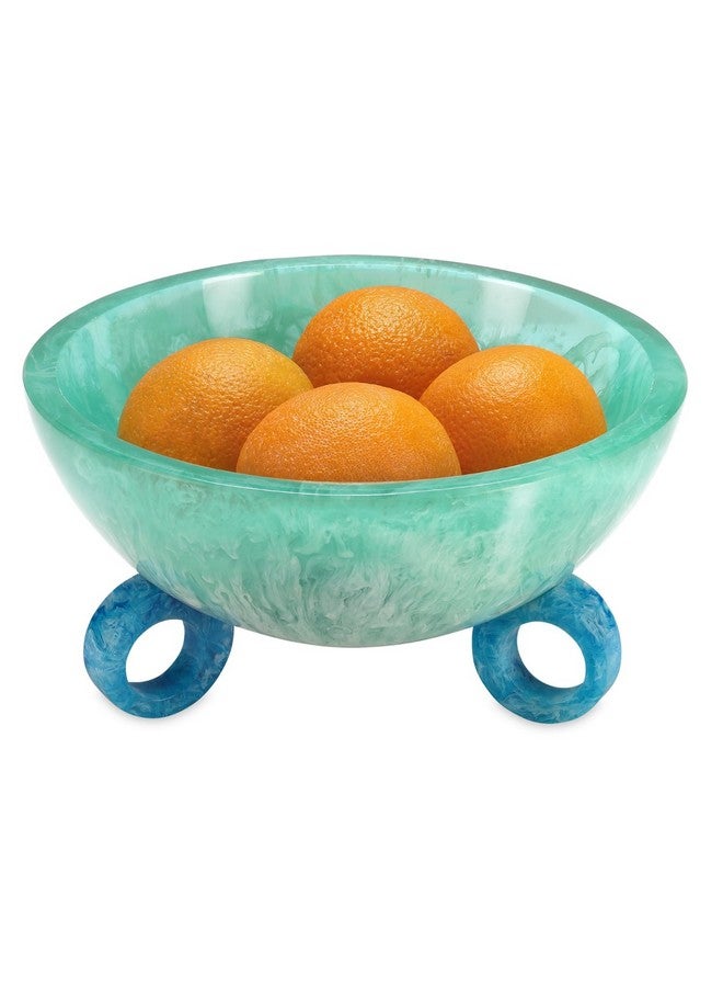 Folkulture Fruit Bowl for Kitchen Counter, 9" Resin Decorative Bowl, Centerpiece Table Decorations, Fruit Basket for Coffee Table Décor, Kitchen Counter Décor, Pedestal Bowl | Christmas Gifts - Image 1