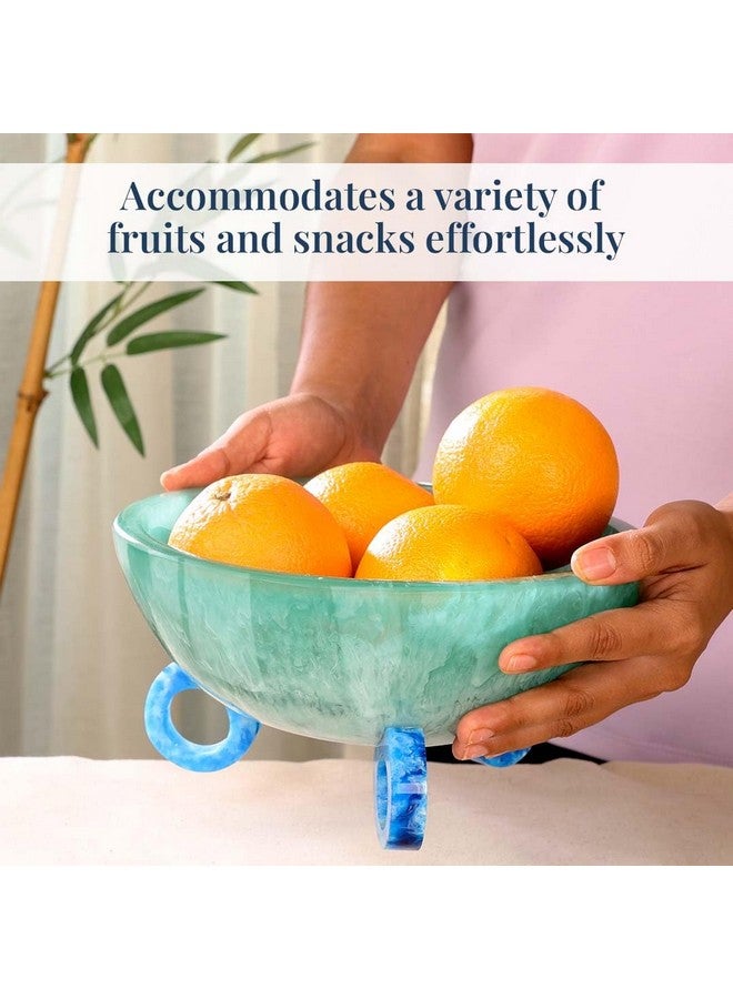Folkulture Fruit Bowl for Kitchen Counter, 9" Resin Decorative Bowl, Centerpiece Table Decorations, Fruit Basket for Coffee Table Décor, Kitchen Counter Décor, Pedestal Bowl | Christmas Gifts - Image 3