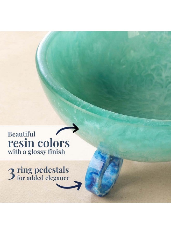 Folkulture Fruit Bowl for Kitchen Counter, 9" Resin Decorative Bowl, Centerpiece Table Decorations, Fruit Basket for Coffee Table Décor, Kitchen Counter Décor, Pedestal Bowl | Christmas Gifts - Image 4