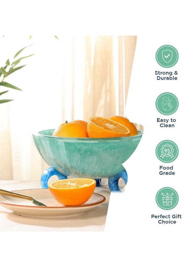 Folkulture Fruit Bowl for Kitchen Counter, 9" Resin Decorative Bowl, Centerpiece Table Decorations, Fruit Basket for Coffee Table Décor, Kitchen Counter Décor, Pedestal Bowl | Christmas Gifts - Image 2