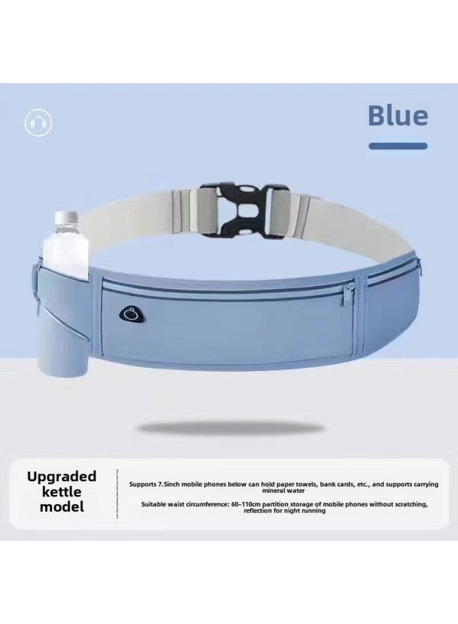 Generic Running Special Waist Bag Does Not Shake Mobile Phone Bag Ultra-thin Professional Men's And Women's Large Capacity Fitness Sports Small Bag-Color:Portable Kettle-light Blue - Image 1