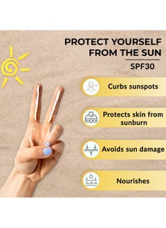 Good Vibes ﻿Good Vibes Sunscreen - Wide Spectrum Protection SPF 30 PA+++ Sun Blocking & Skin Protection - Infused with Goodness of Aloe Vera, Green Tea,Cucumber & Jojoba Oil - Say Goodbye to White Cast - 100 Gm  - Image 2