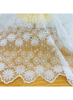 Wholesale Lace Fabric Embroidered Organza Dress Material E#(double wavy edge)