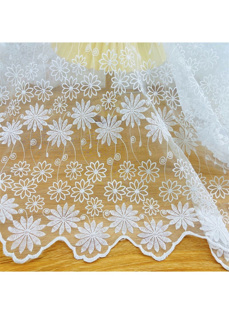 Generic - Wholesale Lace Fabric Embroidered Organza Dress Material E#(double wavy edge) - Image 1