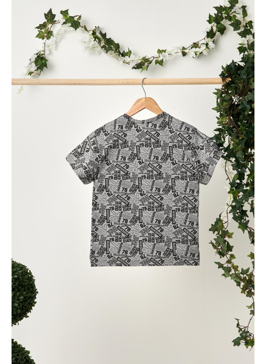 Babygiz Gray Girl's Short Sleeve Crew Neck Anti-Sweat, Comfortable Cotton Combed Cotton T-Shirt  - Image 2
