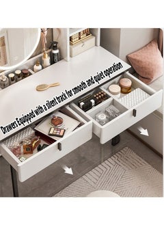 keke Multifunctional Makeup Vanity Dressing Table, LED Mirror with Drawers and Chair 80 CM  - Image 5
