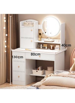 keke Multifunctional Makeup Vanity Dressing Table, LED Mirror with Drawers and Chair 80 CM  - Image 4
