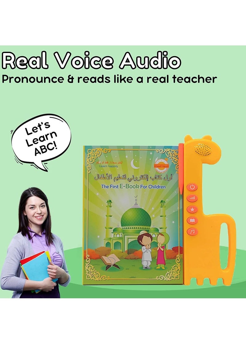 SYOSI Learning Toys for Toddlers Kids Learn Arabic/English Talking Sound Book Bilingual Toy Alphabet Numbers, Words Educational Gifts for Children Electronic Interactive Wall Chart  - Image 2