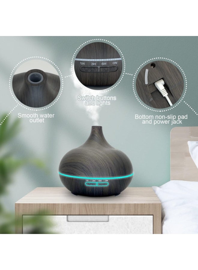 SKY-TOUCH Essential Oil Diffuser, 550ml Oil Diffuser with 4 Timer, Aromatherapy Diffuser with Auto Shut-off Function, Cool Mist Humidifier BPA-Free for Bedroom Home - Image 4