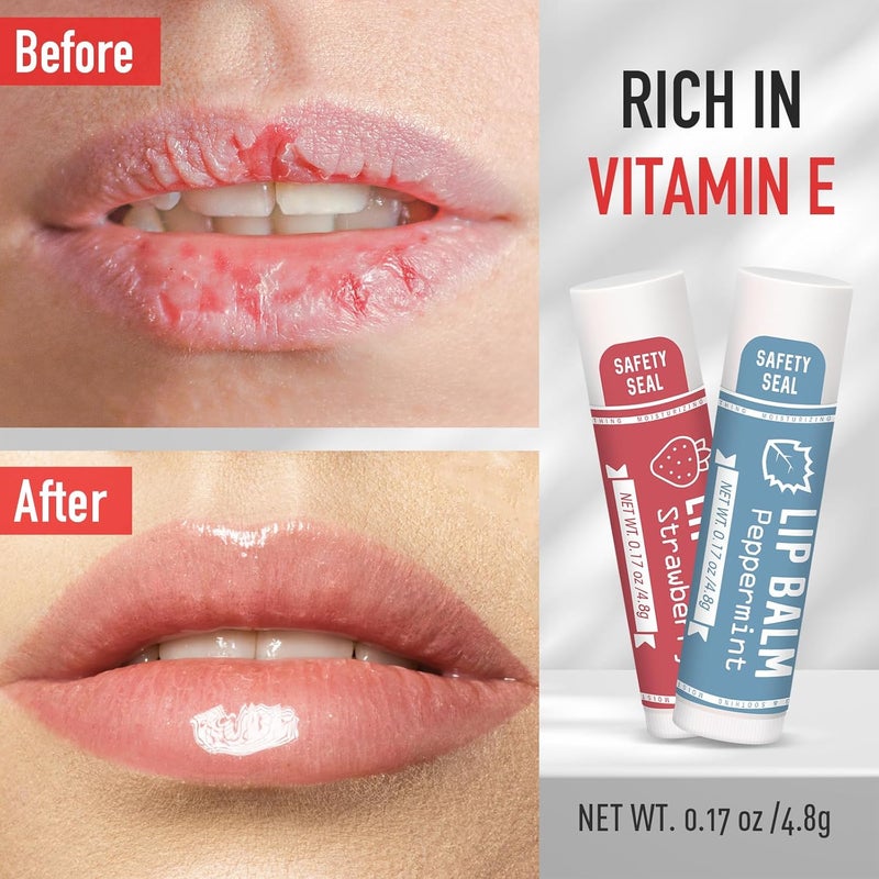 60 Pack Lip Balm, Natural Lip Balm Bulk, Lip Care Product, Moisturizing Lip Balm for dry cracked lips - 10 Flavors - Image 4