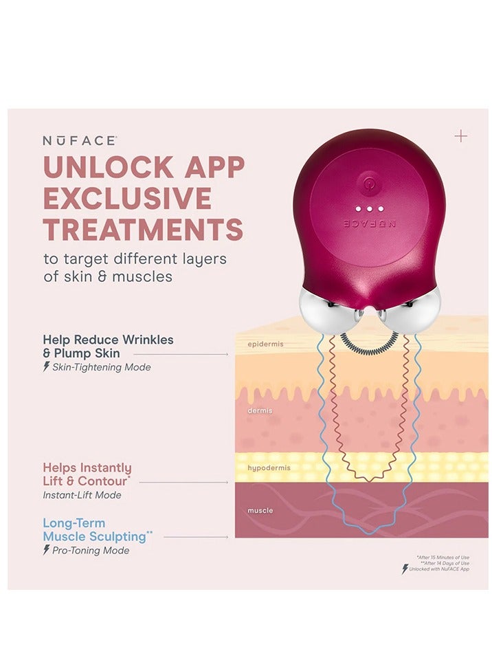 Nuface جهاز تونينغ الوجه الذكي المتقدم TRINITY+ (وردة مخملية) - Image 4