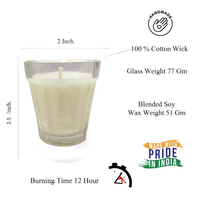 R Wellness Votive Candles White Votive Glass Candles Pack of 9 Unscented - Image 2