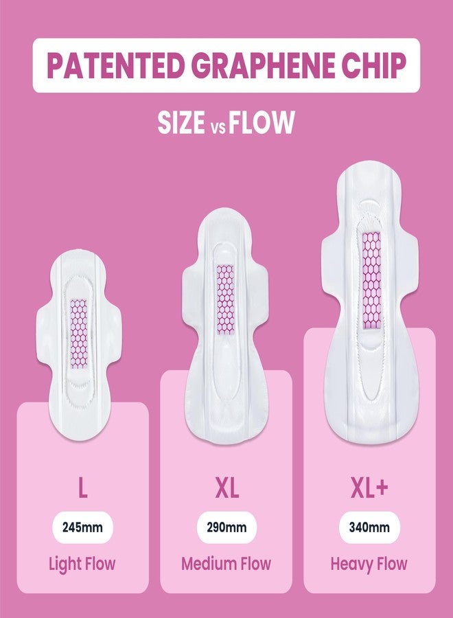 ZOY Graphene Sanitary Pads for Women XL+ Extra Heavy Flow | Anti-Bacterial Protection | Rash-Free, High Absorbency, Breathable Cotton, Odour Control | Ultra Thin Leak Lock Pads | 8 Pads - Image 5