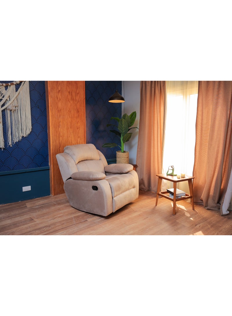 فرنتشر فاكتوري كرسي ريكلاينر روكا  1 حركة خشب بولي وود وزان احمر (بيج ) 90x100x100 cm 