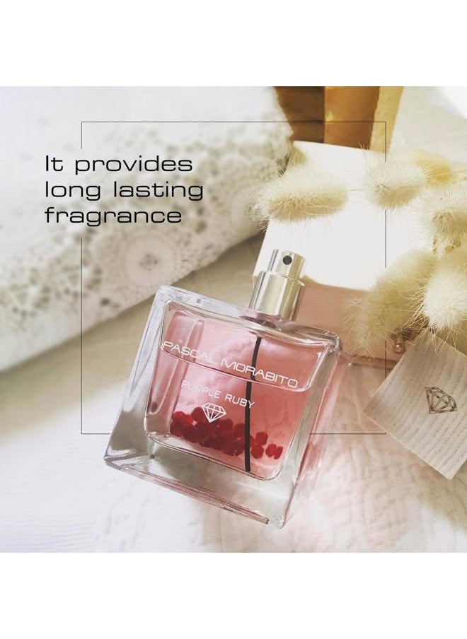 PASCAL MORABITO Purple Ruby - 3.4 Oz Eau De Parfum - Fragrance Mist For Women - Floral Gourmand Scent - Perfume Spray With Gardenia, Peony, Apple, Caramel, Musk Accords  - Image 3