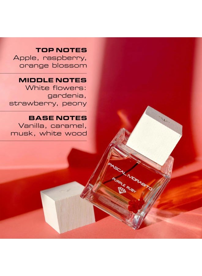 PASCAL MORABITO Purple Ruby - 3.4 Oz Eau De Parfum - Fragrance Mist For Women - Floral Gourmand Scent - Perfume Spray With Gardenia, Peony, Apple, Caramel, Musk Accords  - Image 2