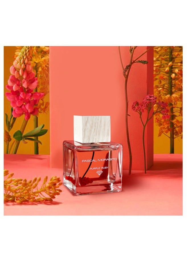 PASCAL MORABITO Purple Ruby - 3.4 Oz Eau De Parfum - Fragrance Mist For Women - Floral Gourmand Scent - Perfume Spray With Gardenia, Peony, Apple, Caramel, Musk Accords  - Image 5
