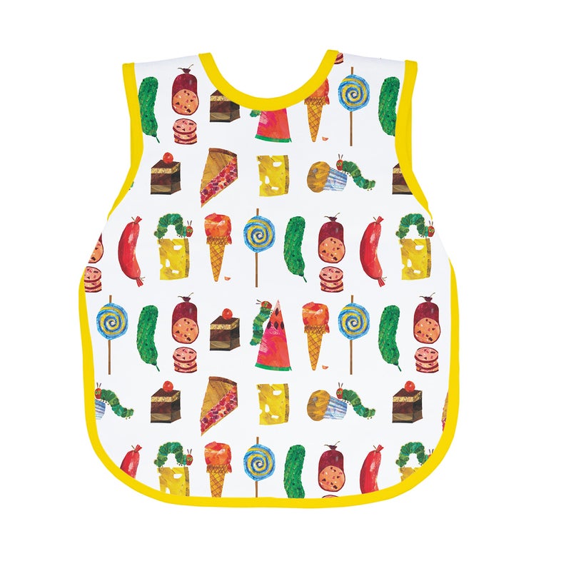 BapronBaby Eric Carle Food Parade Bapron No Neck Tie Safer Bib for Baby Toddler Soft Waterproof Stain Resistant Machine Washable Sz Preschool 35yrs