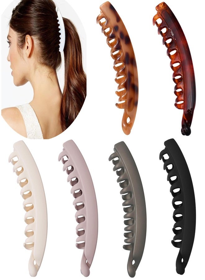إيجلا مجموعة من 6 مشابك شعر على شكل موزة - مشابك كبيرة غير قابلة للانزلاق للشعر الخفيف والناعم والكثيف - Image 1