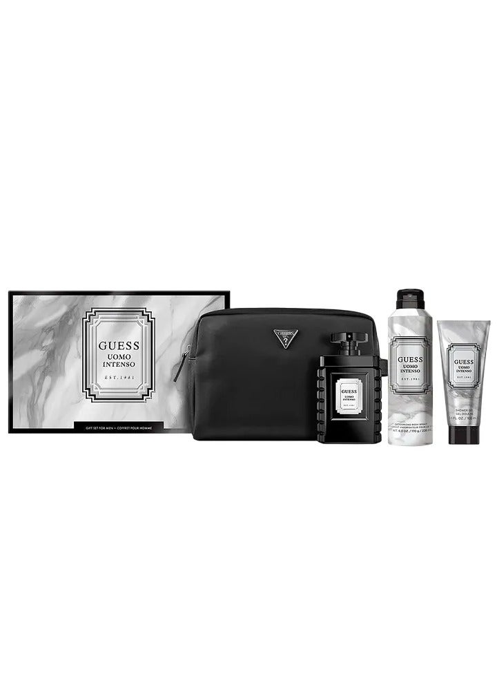 Guess Uomo Intenso Eau de Parfum 100ml Gift Set + Shower Gel 100ml + Body Spray 226ml + Bag