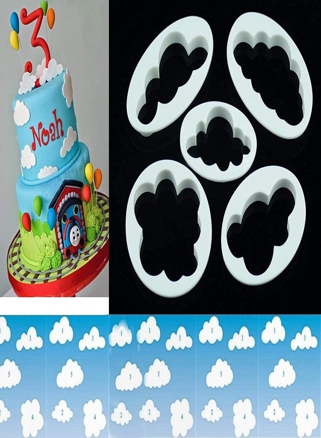 Cake Decor 5PCS Different Plastic Flufy Cloud Cutters Cookie Cutters Cake Cutters Fondant Cloud Cutters - Image 1