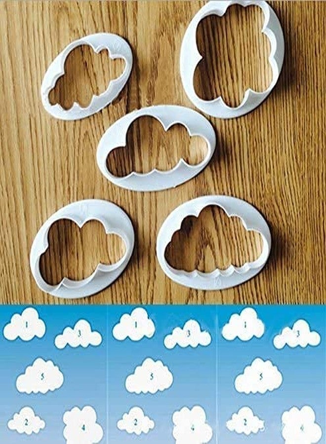 Cake Decor 5PCS Different Plastic Flufy Cloud Cutters Cookie Cutters Cake Cutters Fondant Cloud Cutters - Image 4