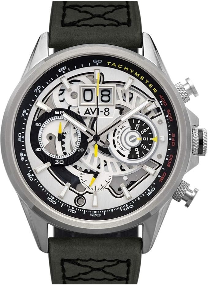 AVI-8 AV-4065-01, Chronograph Men Watches, Leather Strap  - Image 1