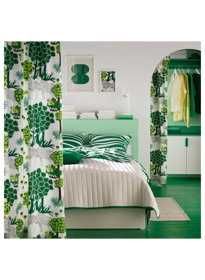 Green Tiger Bedspread, White/Beige, 260X250 Cm - Image 4