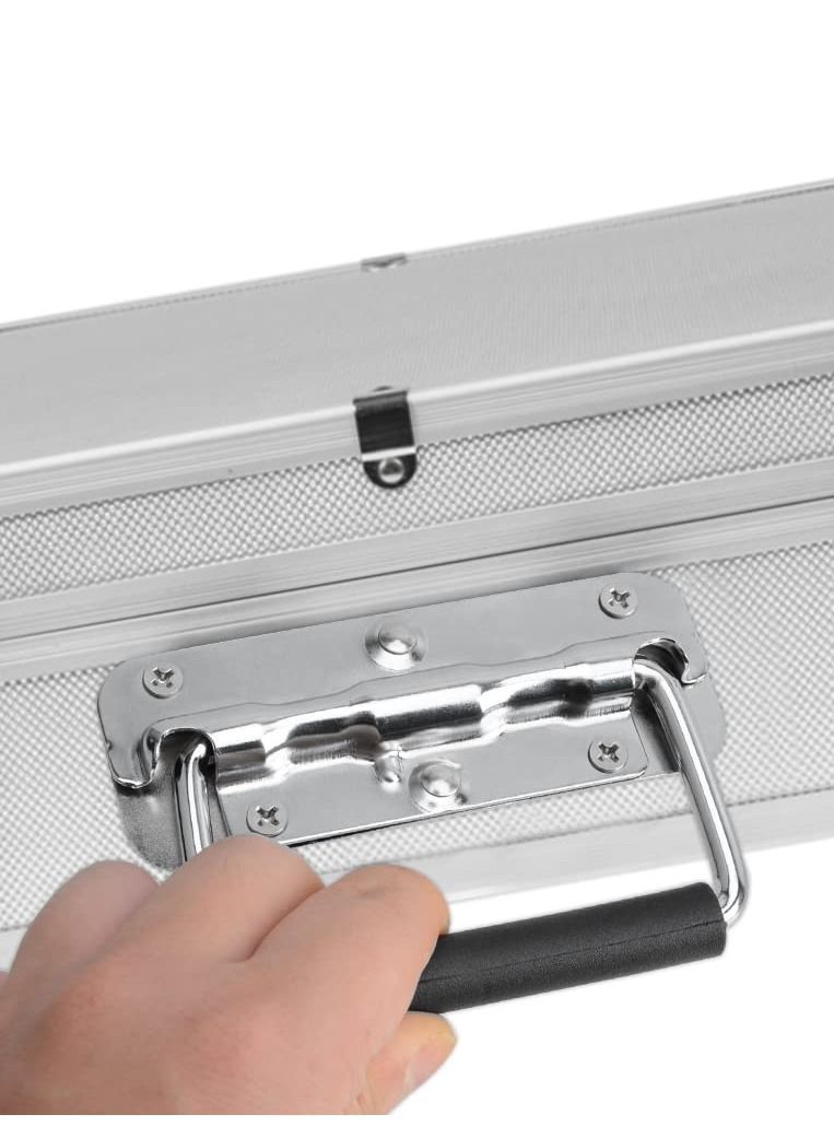 XiuWoo 2pcs Stainless Spring Folding Handle, with Rubber Grip Metal Lifting Box Handle Heavy Duty, Tool Handles, Chest Ring Pull Stee, for Toolbox Replacement, Storage Boxes - Image 2