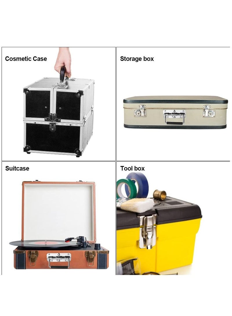 XiuWoo 2pcs Stainless Spring Folding Handle, with Rubber Grip Metal Lifting Box Handle Heavy Duty, Tool Handles, Chest Ring Pull Stee, for Toolbox Replacement, Storage Boxes - Image 4