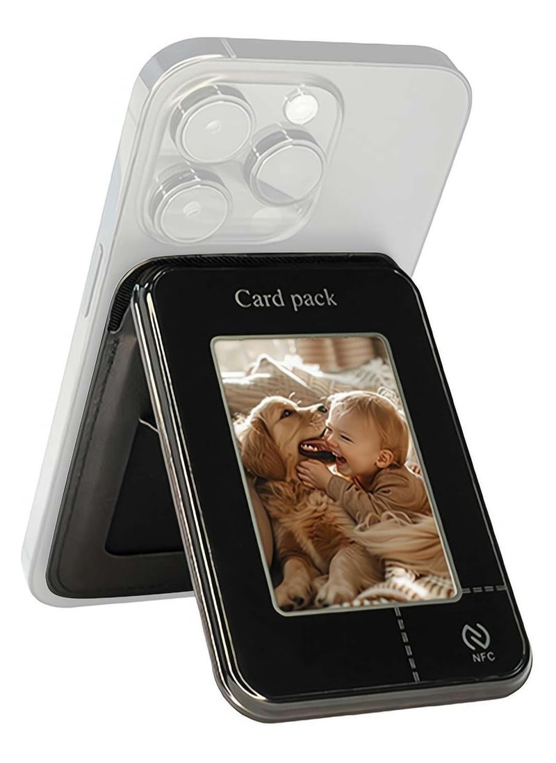 lekikpo - DIY E-Ink Phone Case for iPhone with NFC, Smart DIY Electronic Ink Screen Phone Case, APP Operation Smart Photo Rear Projection Customiza Phone Card Holder, Display Image 2.7in On Phone Holder - Image 1