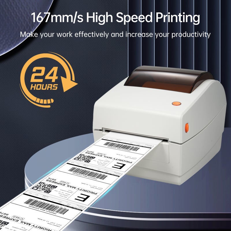 Bisofice Direct Thermal Label Printer: 4x6 Size, Fast 160mm/s Printing, Compact Efficient Design - USB Interface, Multi-Platform Compatibility for Small Business Online Operations - Image 5