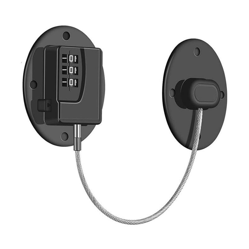 Child Combination Lock – Black Oval, 75x62mm+19mm, 1 Piece, 4-Digit Code for Suitcase Bike
