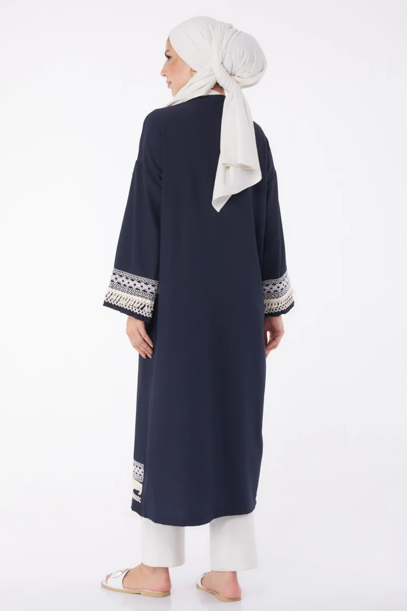 Tofisa Plain Medium Women's Navy Blue Kimono - 10166