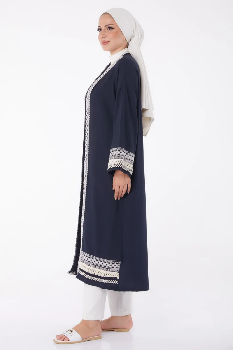 Tofisa Plain Medium Women's Navy Blue Kimono - 10166