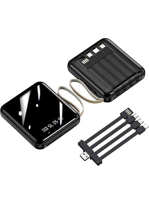 Mini Power Bank Portable 22.5W Fast Charger 10000Mah Battery Pack With Built In Detachable Cable With Led Display Type C Power Bank Compatible With Smart Phones Tablets And More