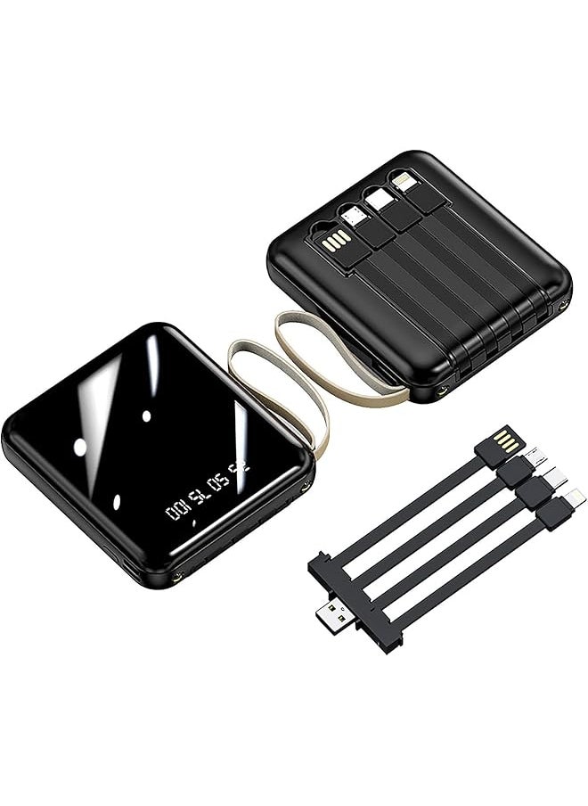 Mini Power Bank Portable 22.5W Fast Charger 10000Mah Battery Pack With Built In Detachable Cable With Led Display Type C Power Bank Compatible With Smart Phones Tablets And More