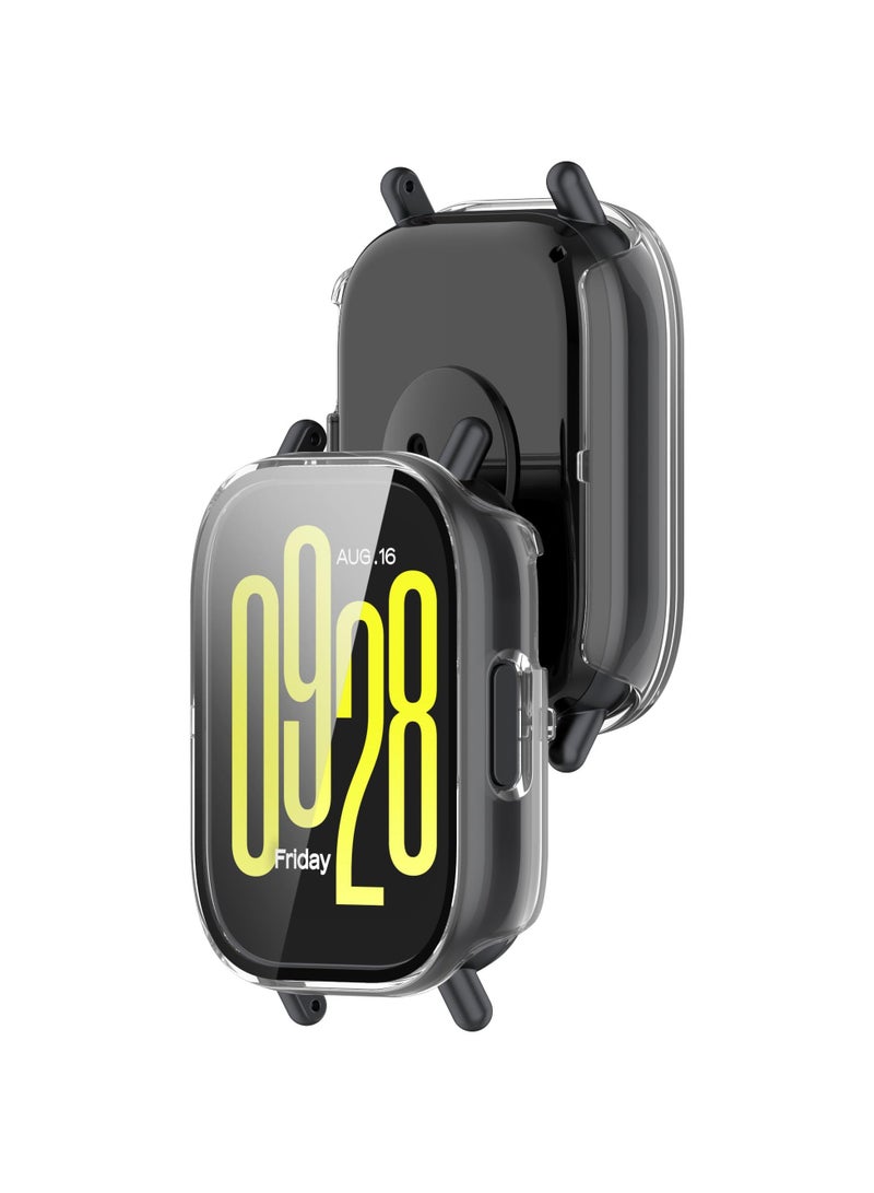 Tempered Glass Protector Case Intended for Xiaomi Redmi Watch 5 Lite Smart Watch Replacement Protective Case Cover Full-Coverage Bumper for Xiaomi Redmi Watch 5 Lite (Clear) - Image 3