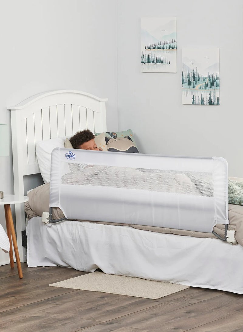 Regalo Extra Long Swing Down Bed Rail | 137L x 51H CM | Safety Guard for Kids | Fits Thick & Queen Mattresses | Sturdy Metal Frame | Easy Install | JPMA Certified | Swing-Down Design - Image 4