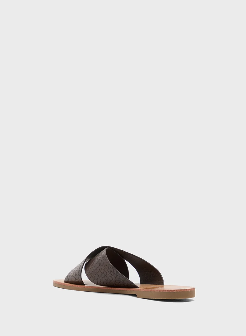 GLAMOROUS Casual Cross Strap Flat Sandals