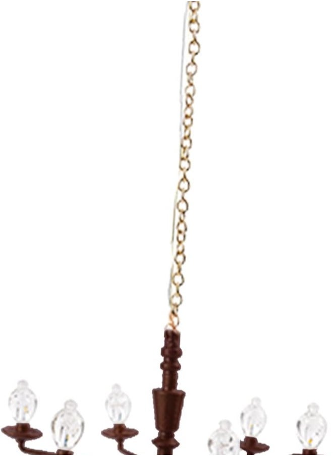 silvercnc European Style Classic Metal 1:87 HO Scale Ceiling Light Fixture Chandelier Ceiling Lamps DIY ArchitectureSand Table Model Material Toy Accessory - Bronze 7.8cm 