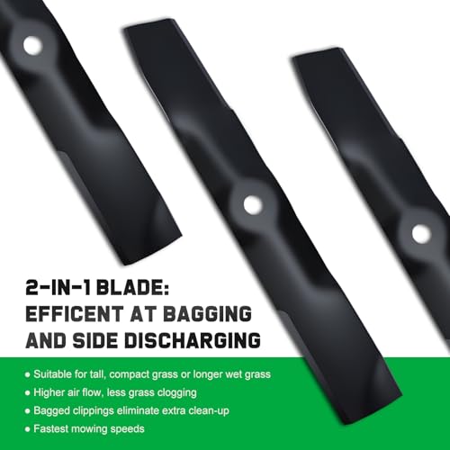 Grasscool M143520 UC22010 Mower Blades Compatible with M152726 z375r z515e z530m z445 z425 z525e z345r x570 x590 x500 x530 z435 54 inch Deck Zero Turn Mower Tractor - Image 4