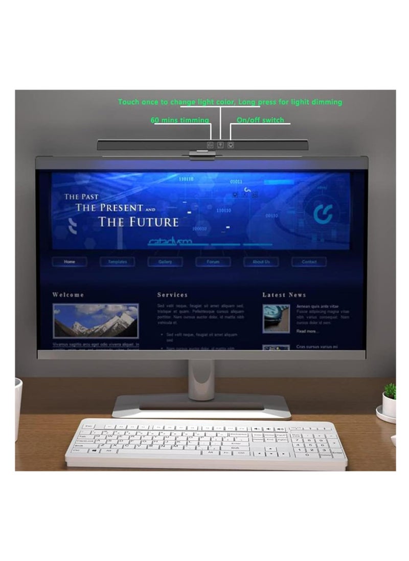 Rightsure - Computer Monitor Light,No Glare Monitor Light Bar with Eye Caring,Touch Control USB Powered E-Reading with No Glare,Stepless-Dimming LED Lamp for Desk Office Home Game - Image 1