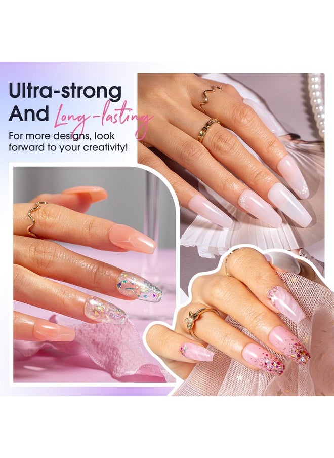 Rosalind Poly Nail Gel Kit With U V Light 20 Colors Clear Natural Pink Poly Nail Gel Starter Kit Glitter Pink Poly Nail Gel Kit With Tools For French Nail Art Diy  - Image 4