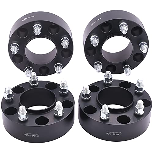 VLAOSCHI Black Forged 5x135 Hubcentric Wheel Spacers 2 Inch with 14x2 Studs Compatible with Ford Lin-coln 5 Lug for 1997-2003 F150 | 1997-2002 Expedition | 1998-2002 Navigator - Pack of 4 - Image 1