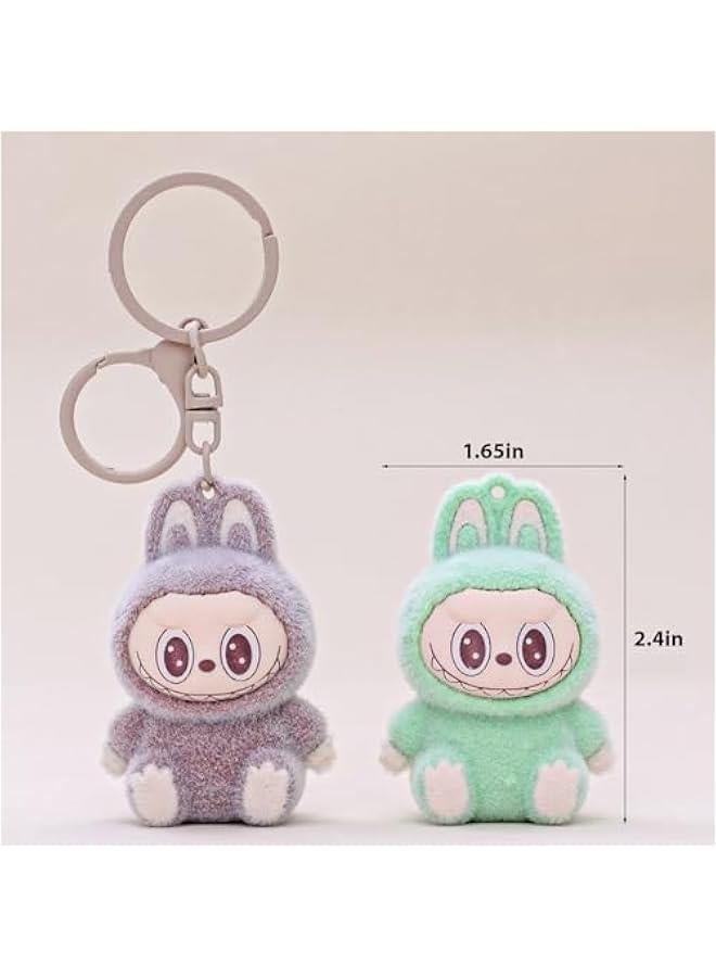 Arabest Labubu Mini Plush Keychain, Cute Rabbit Hanging Ornament, Small Figure Decortion for Car Home Office Desktop - Image 3