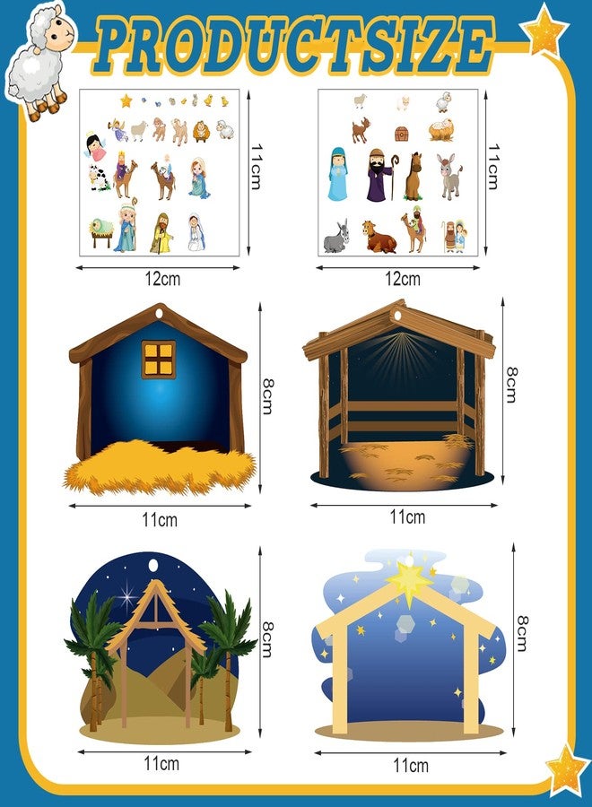 Glenmal 96 Sheets Make a Nativity Scene Sticker Nativity Crafts for Kids Religious Christmas Crafts Stickers with Scene Cardboard and Rope for Party Favors Christmas Tree - Image 3